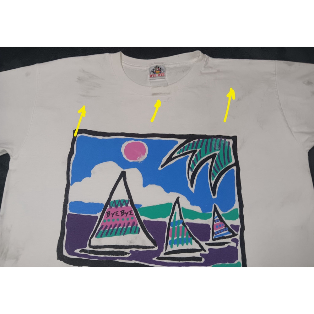 Vintage 80s Cozumel Adult XL T-shirt Single Stitch Tee 1989 Bye-Bye Distressed - Picture 10 of 12